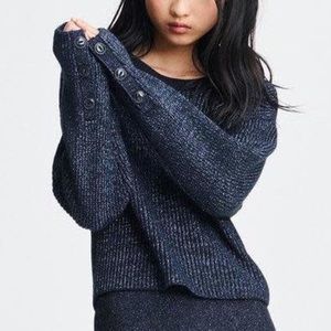 rag & bone jubilee metallic cropped sweater